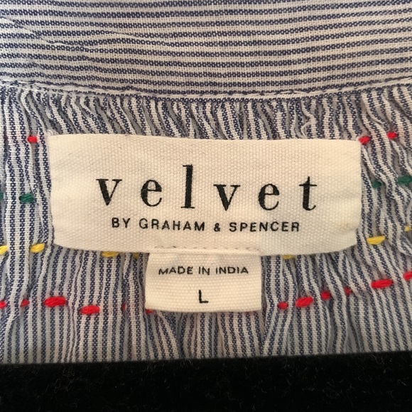 Velvet by Graham & Spencer Women's Neena Embroidered Smocked Shirt - Picture 8 of 10